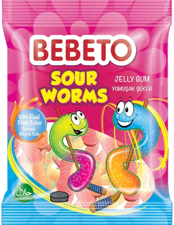 Bebeto sour worms 80g