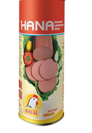 hana luncheon chicken meat 830g withe green olives