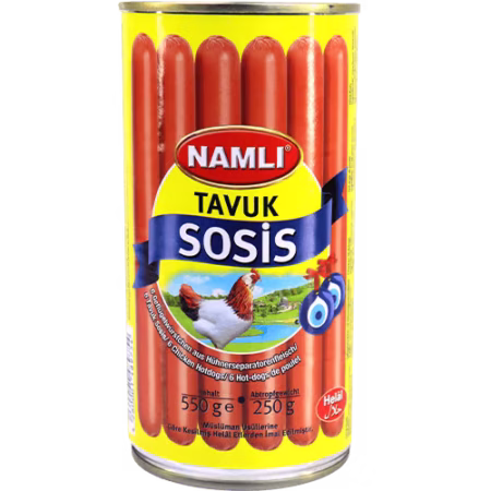 namli tavuk sosis 6 chicken hotdogs 550g